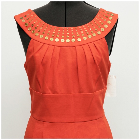 ✅ Trina Turk Coral Career Cocktail Party Dress Sz L - Picture 2 of 7